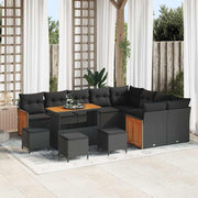 Conjunto de Sofá de Jardim 13 pcs Preto 110 x 55 x 71 cm
