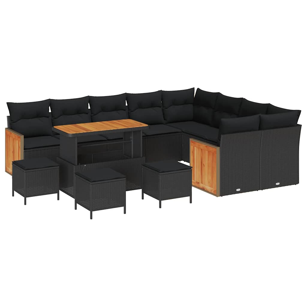 Conjunto de Sofá de Jardim 13 pcs Preto 110 x 55 x 71 cm