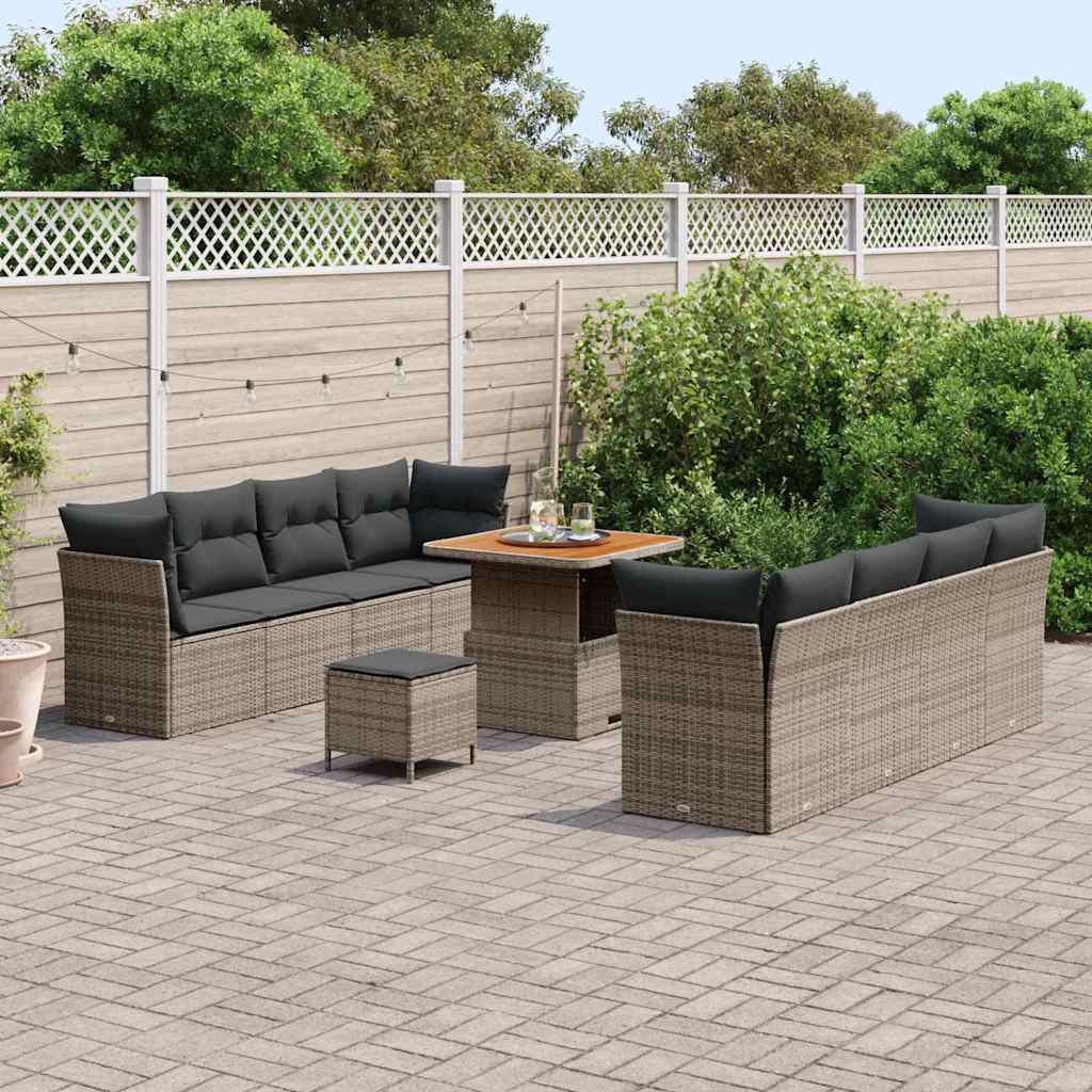 Conjunto de Sofá de Jardim 11 pcs Cinzeto 80 x 80 x 71 cm