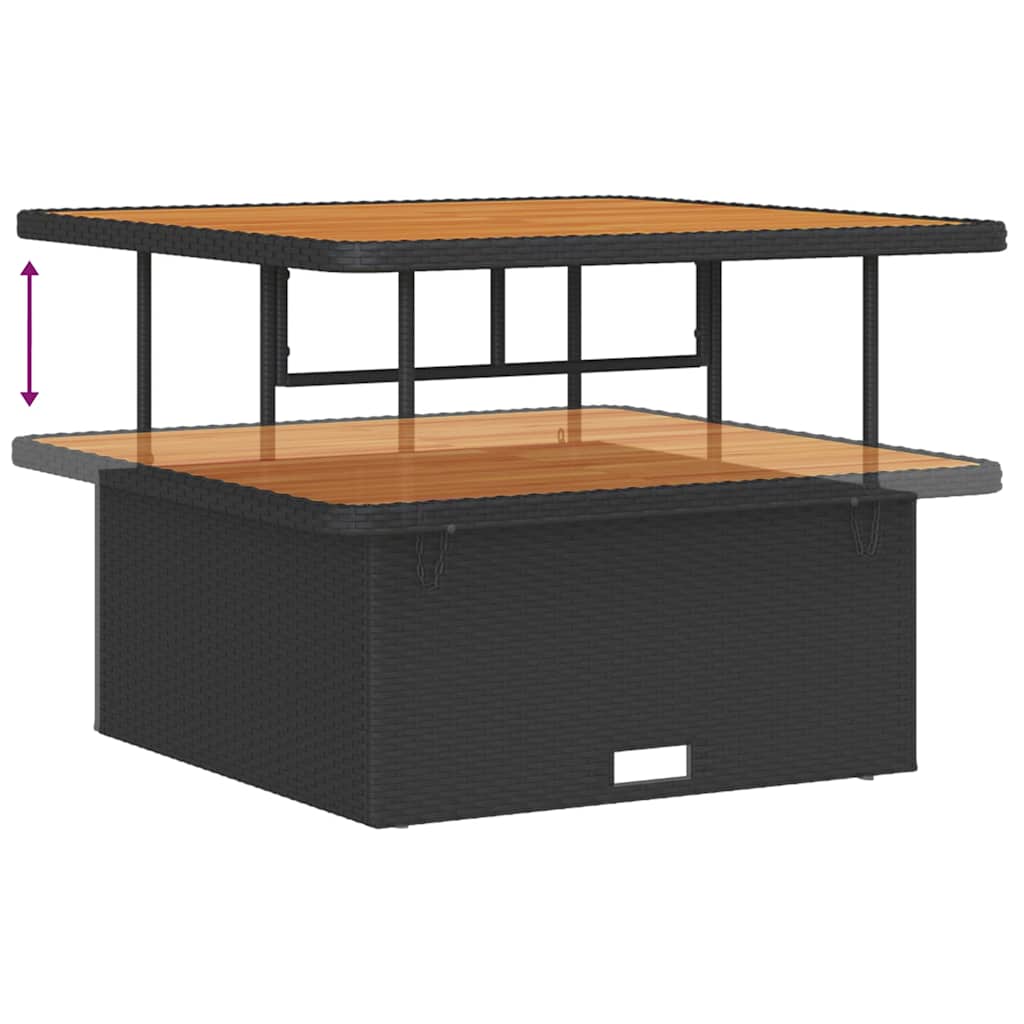 Conjunto de Sofá de Jardim com almofada 9 pcs Preto