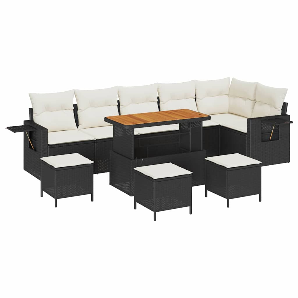 Conjunto de Sofá de Jardim 10 pcs Preto Rattan Sintético