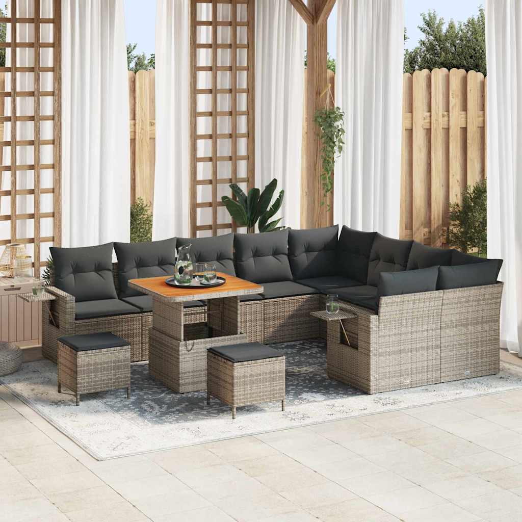 Conjunto de Sofá de Jardim 12 pcs Cinzeto 80 x 80 x 71 cm