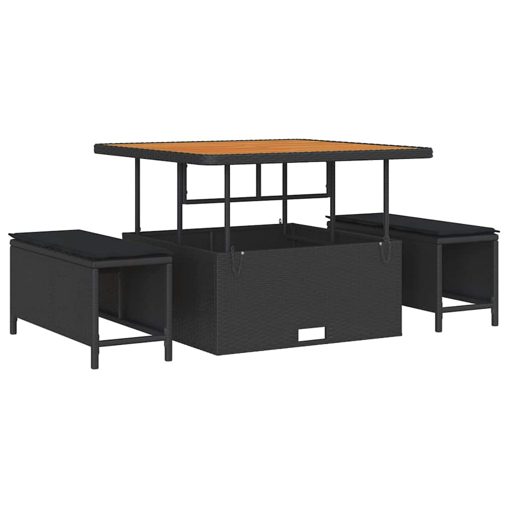 Conjunto de Sofá de Jardim 12 pcs Preto 100 x 100 x 71 cm