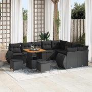 Conjunto de Sofá de Jardim 12 pcs Preto 80 x 80 x 71 cm