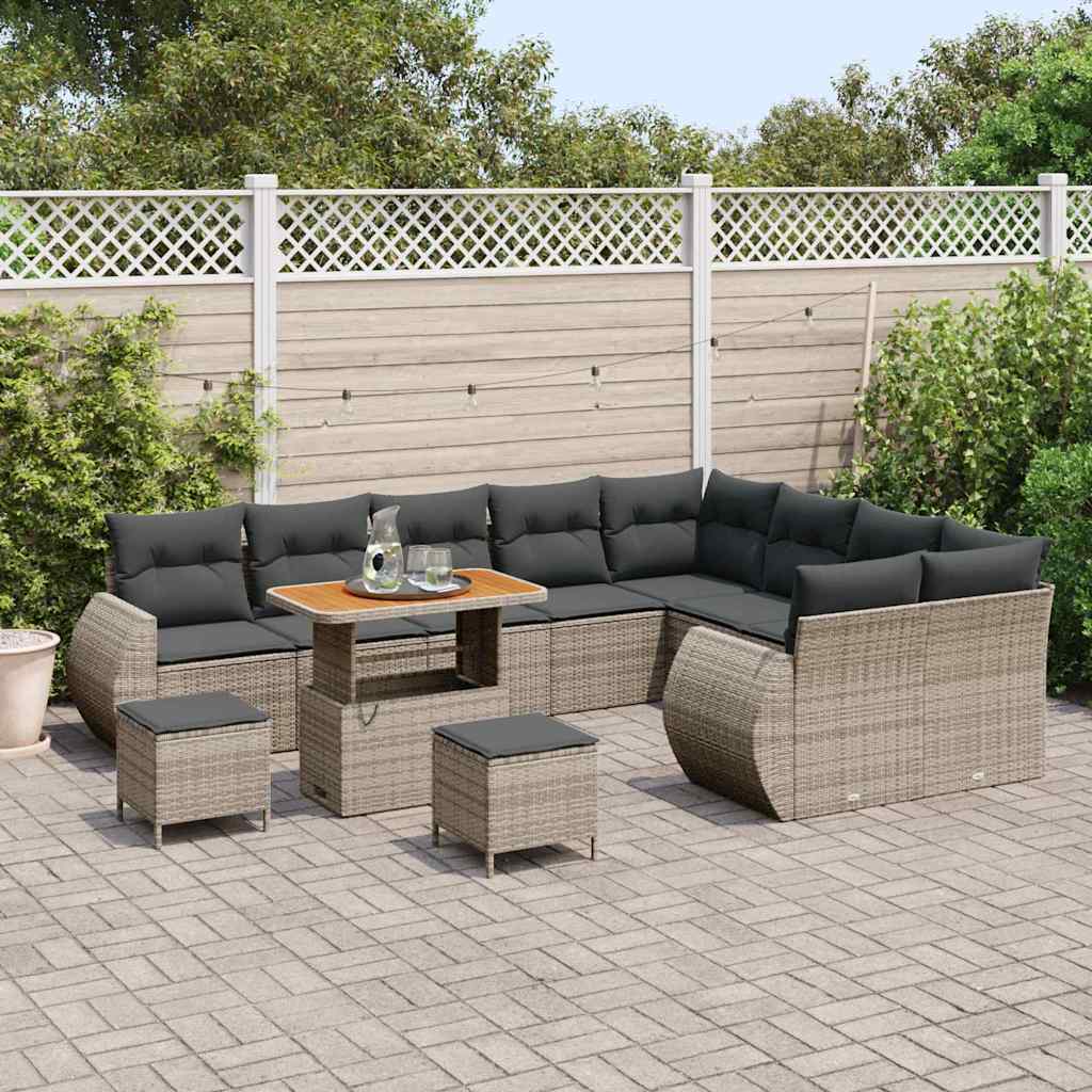 Conjunto de Sofá de Jardim 12 pcs Cinzeto 90 x 55 x 71 cm