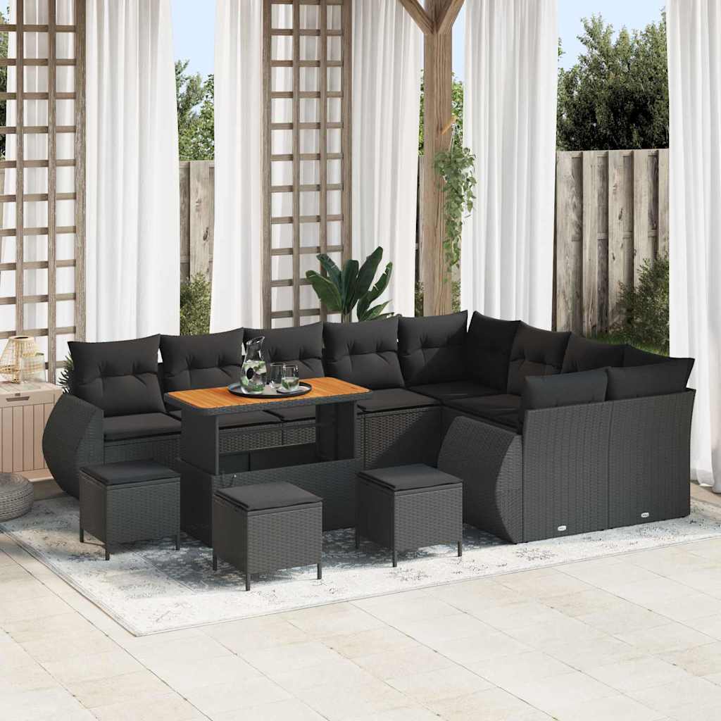 Conjunto de Sofá de Jardim 13 pcs Preto 110 x 55 x 71 cm