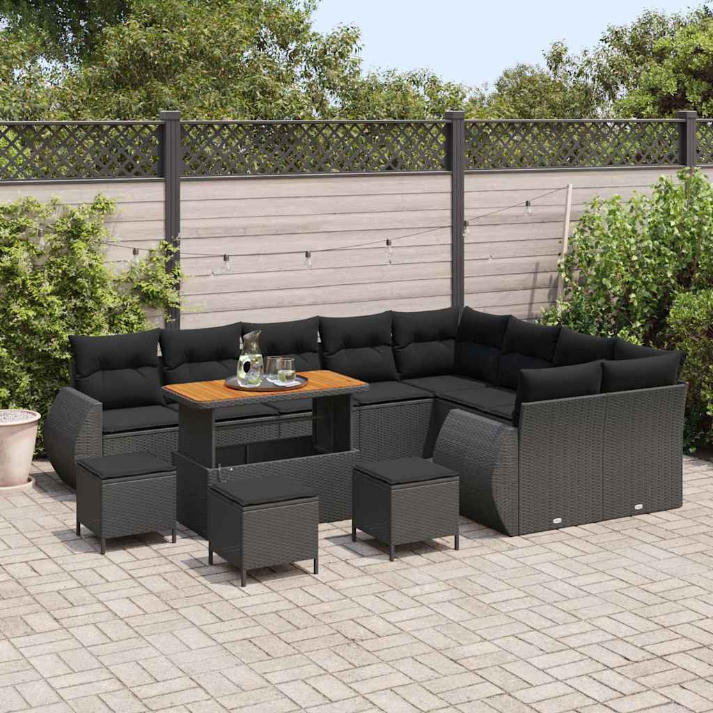 Conjunto de Sofá de Jardim 13 pcs Preto 110 x 55 x 71 cm