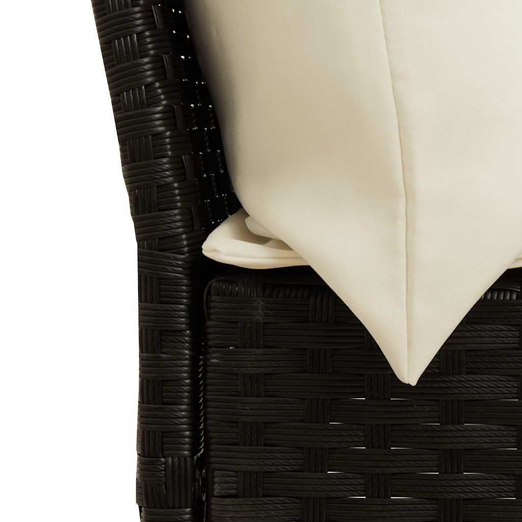 Sofá de jardim com almofadões vime PE bege