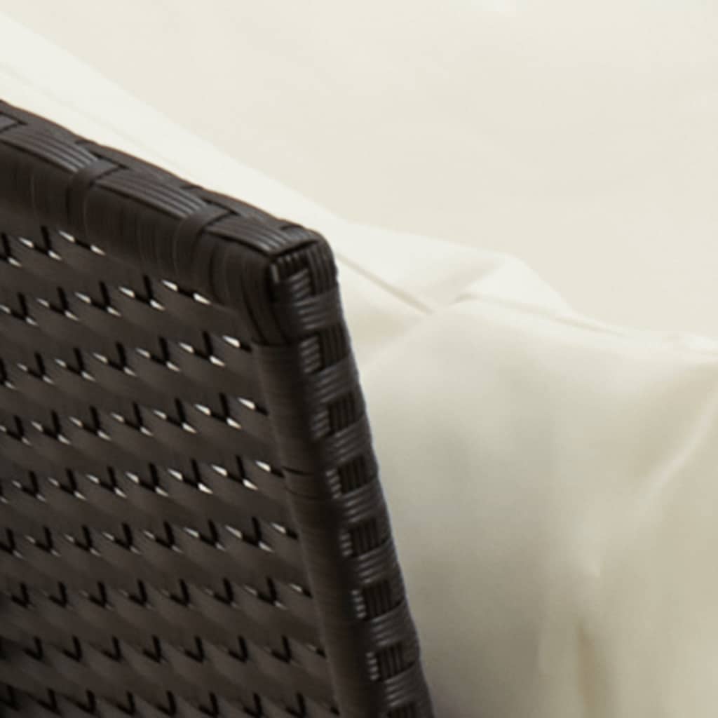 Sofá de jardim com almofadões vime PE bege