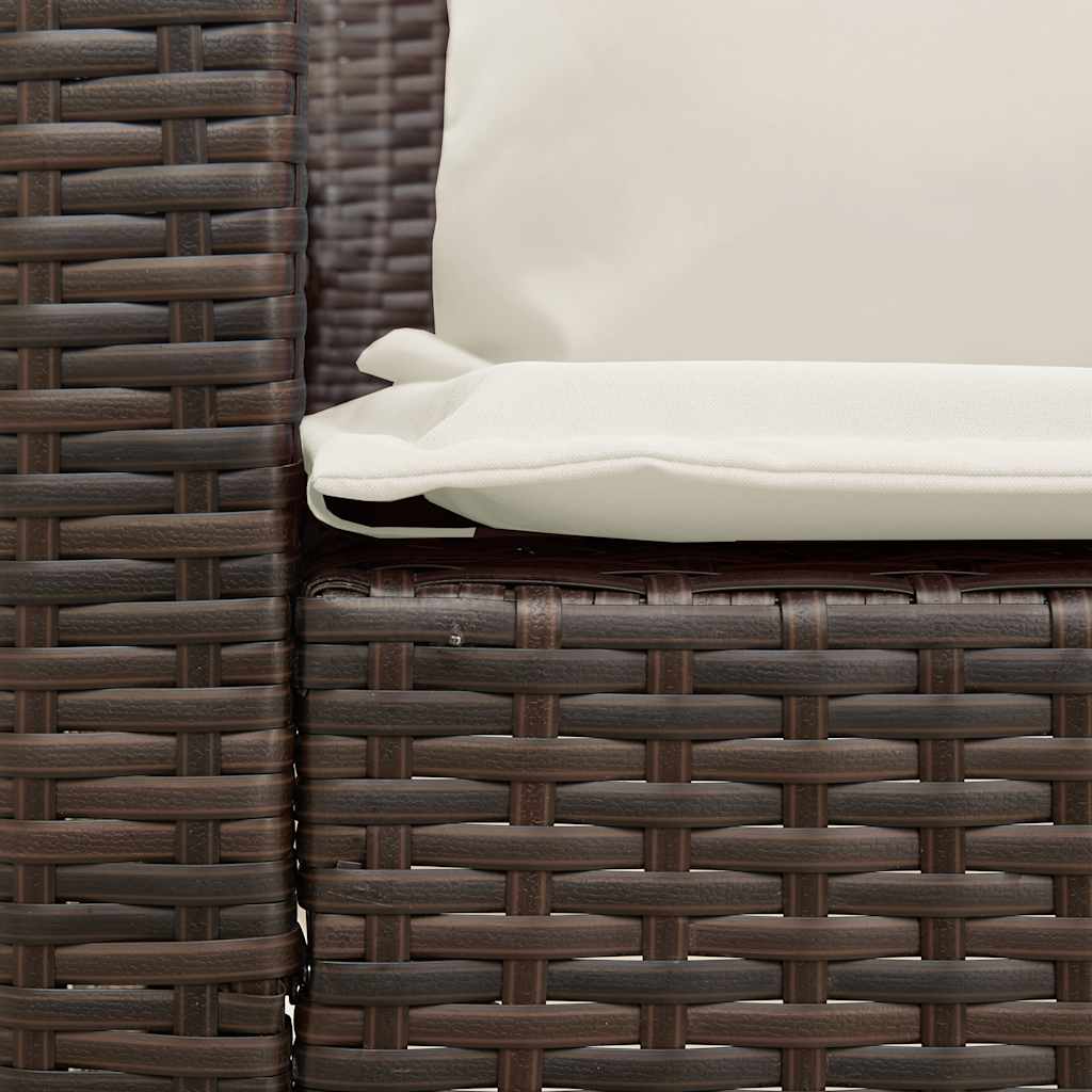 Sofá de jardim com almofadões vime PE bege