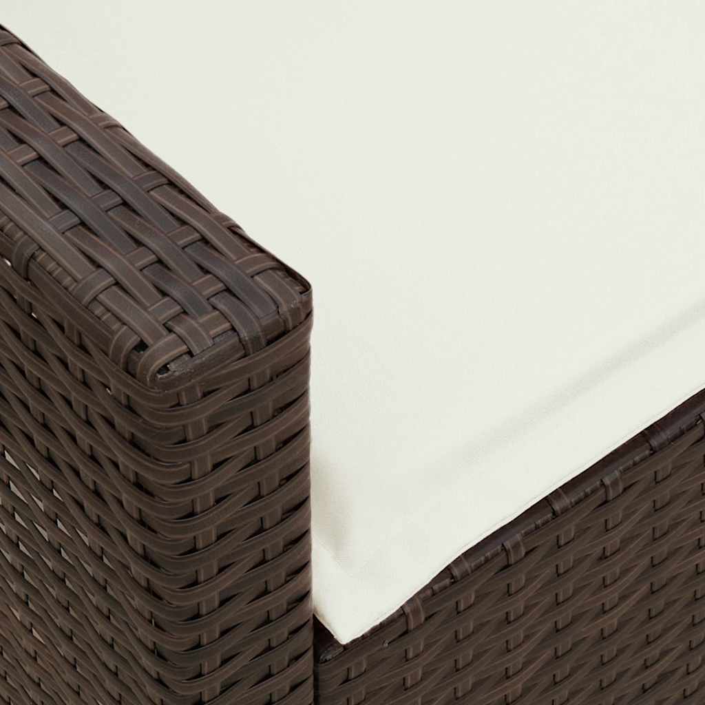 Sofá de jardim com almofadões vime PE bege