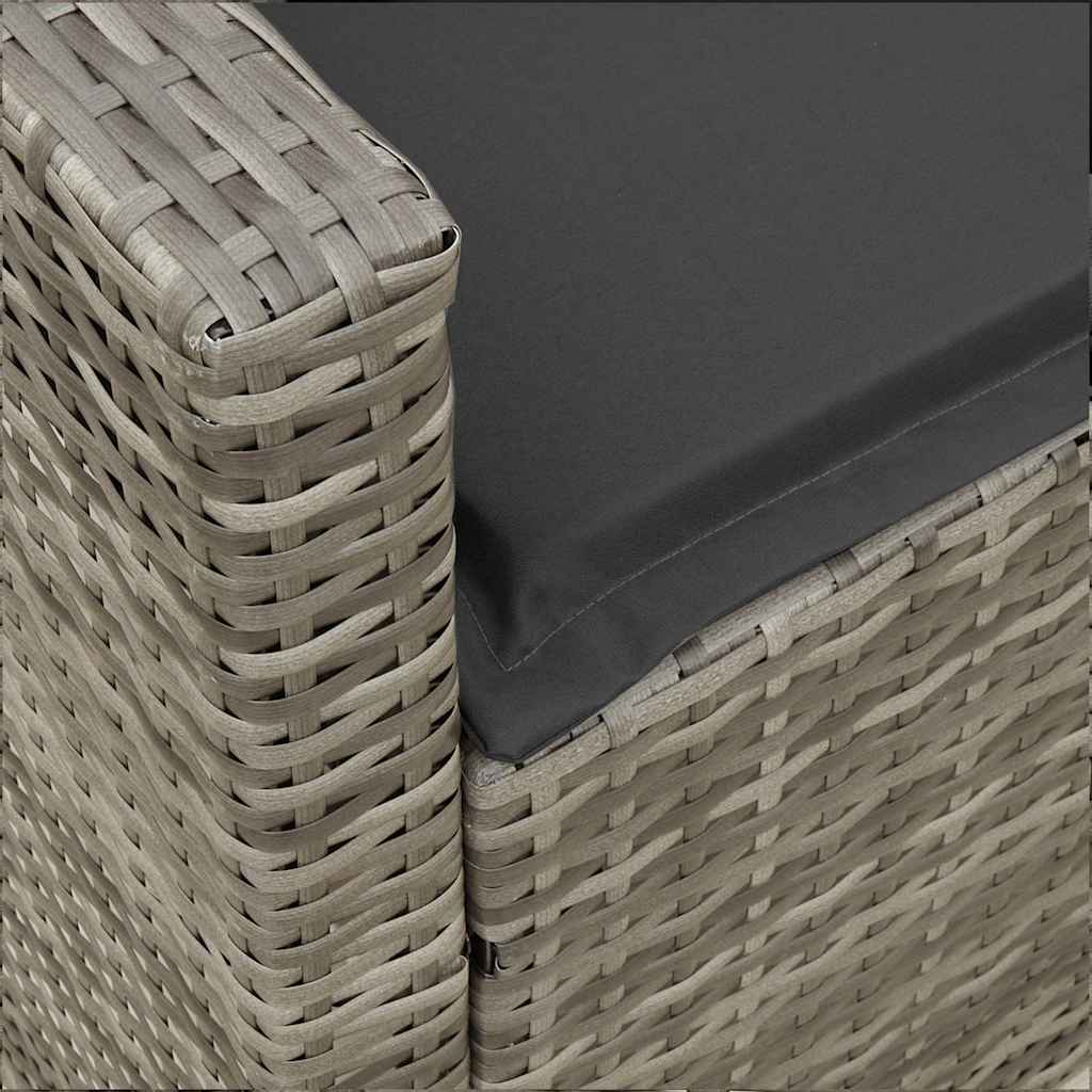 Sofá de jardim com almofadões vime PE bege