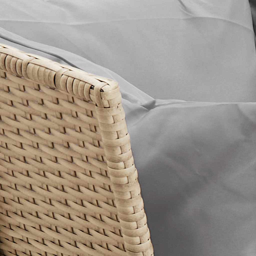 Sofá de jardim com almofadões vime PE bege