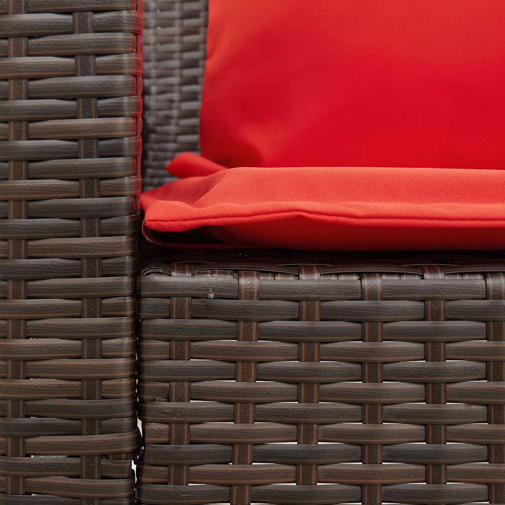 Sofá de jardim com almofadões vime PE bege