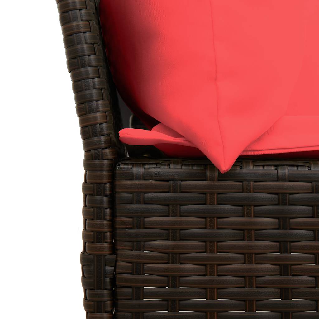 Sofá de jardim com almofadões vime PE bege