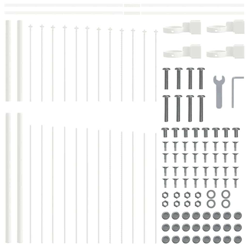 Cerca para Jardim Branco 680 x 125 cm Aço revestido a pó