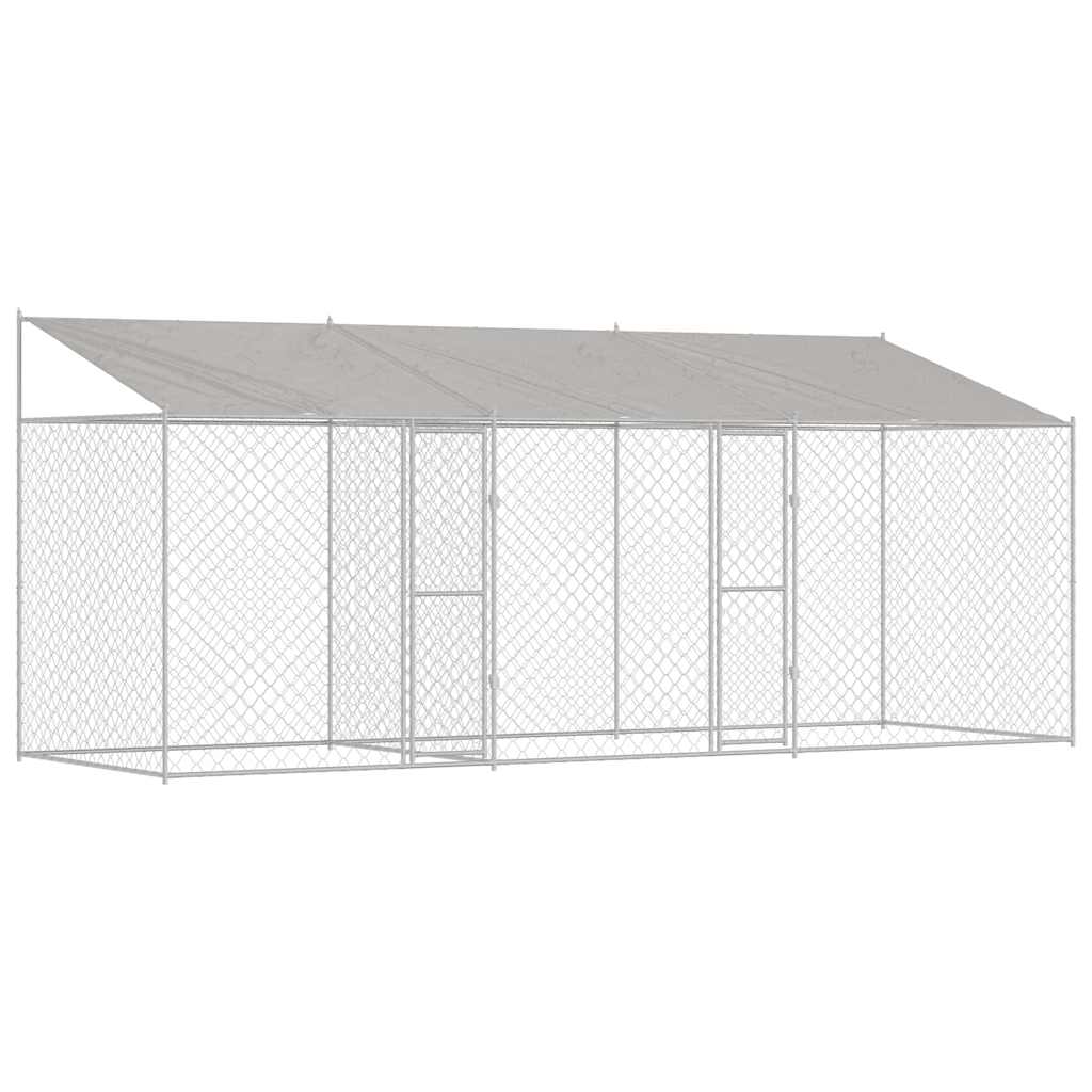 Jaula para cão Prateado 800 x 200 x 256 cm Aço Galvanizado