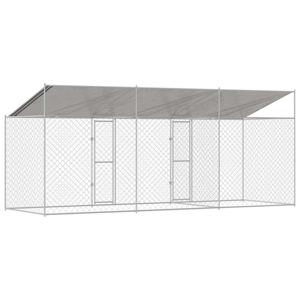 Jaula para cão Prateado 800 x 200 x 256 cm Aço Galvanizado