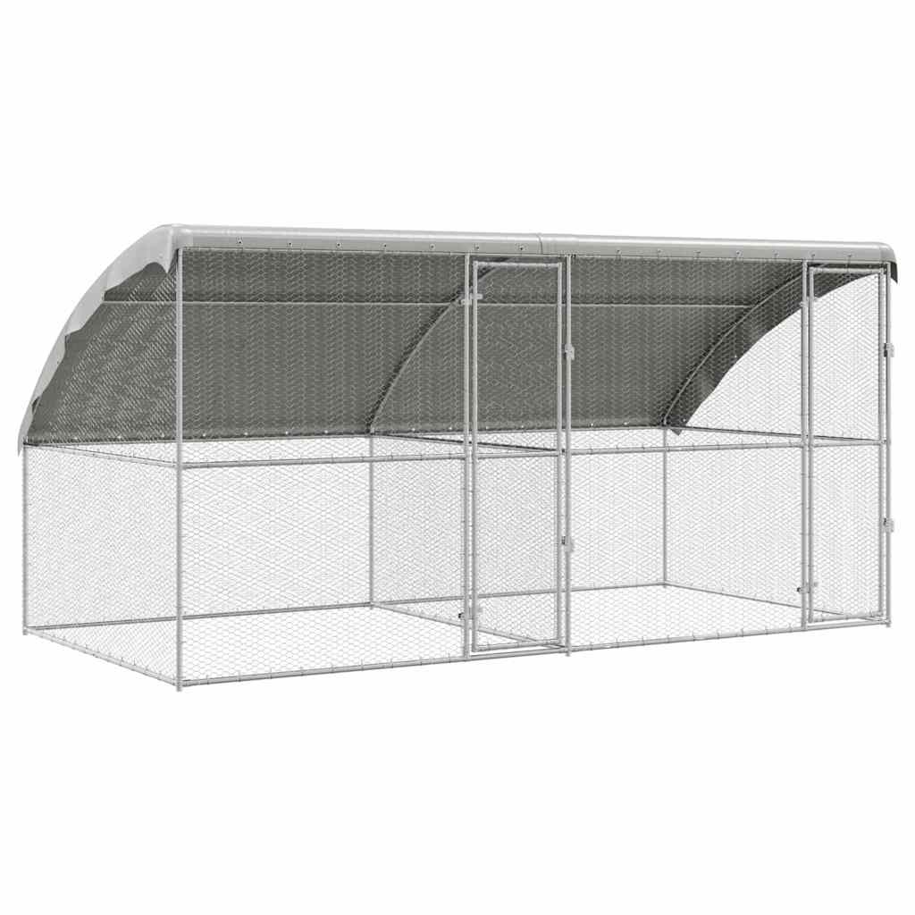 Gaiola para galinhas Prateado 400 x 200 x 198.5 cm