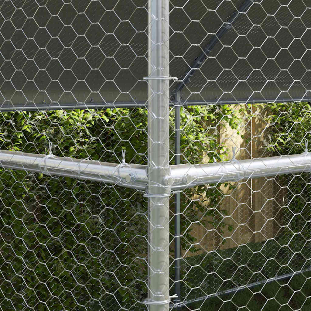 Gaiola para galinhas Prateado 400 x 200 x 198.5 cm