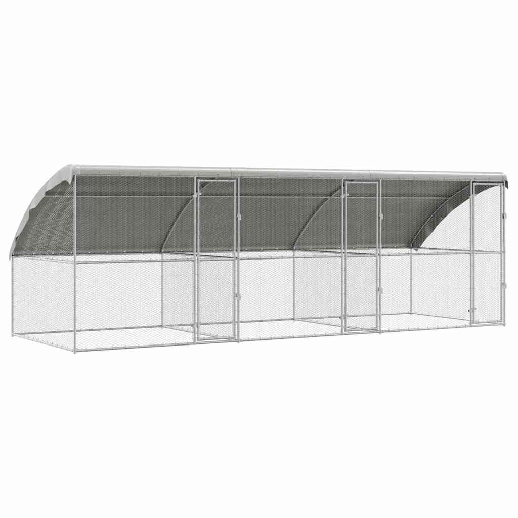 Gaiola para galinhas Prateado 400 x 200 x 198.5 cm