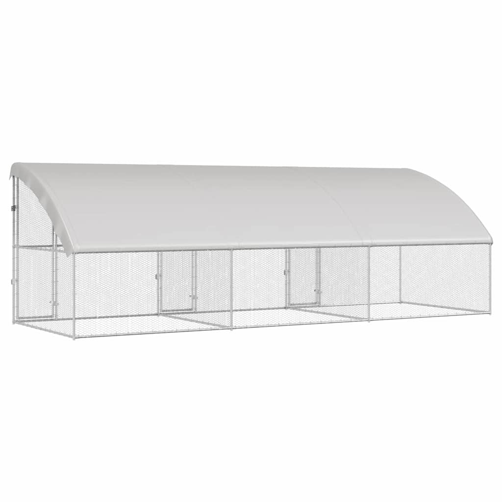 Gaiola para galinhas Prateado 400 x 200 x 198.5 cm