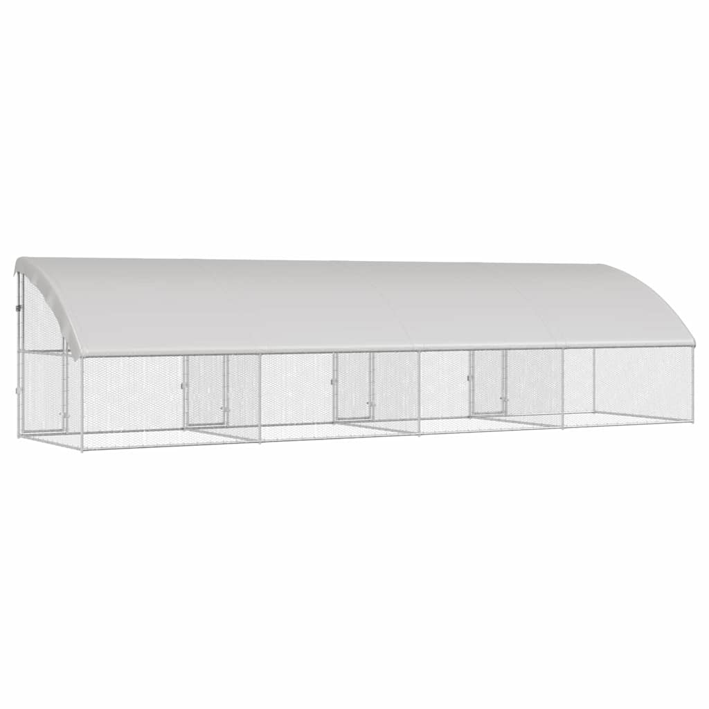 Gaiola para galinhas Prateado 400 x 200 x 198.5 cm