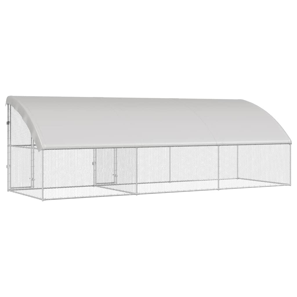 Gaiola para galinhas Prateado 400 x 200 x 198.5 cm