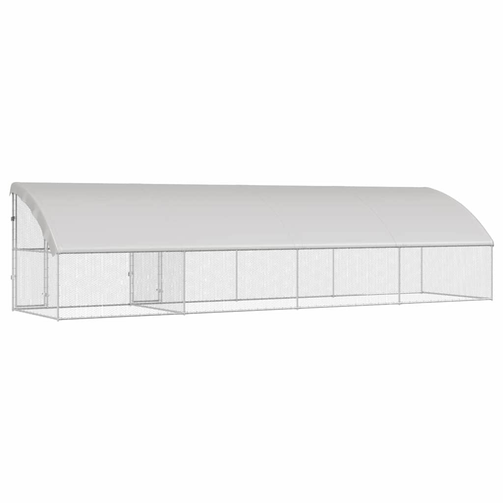 Gaiola para galinhas Prateado 400 x 200 x 198.5 cm