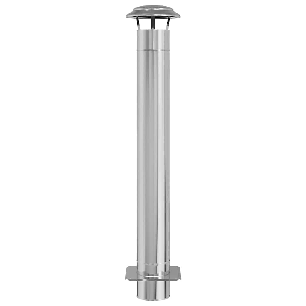 Extensão de Chaminé Prateado 35 x 35 x 132 cm Aço inoxidável