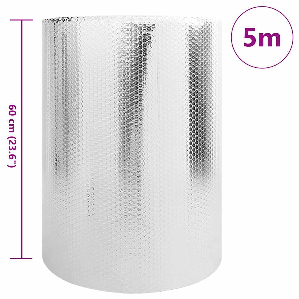 Refletor de calor para radiador Prateado 0.6 x 5 m Alumínio