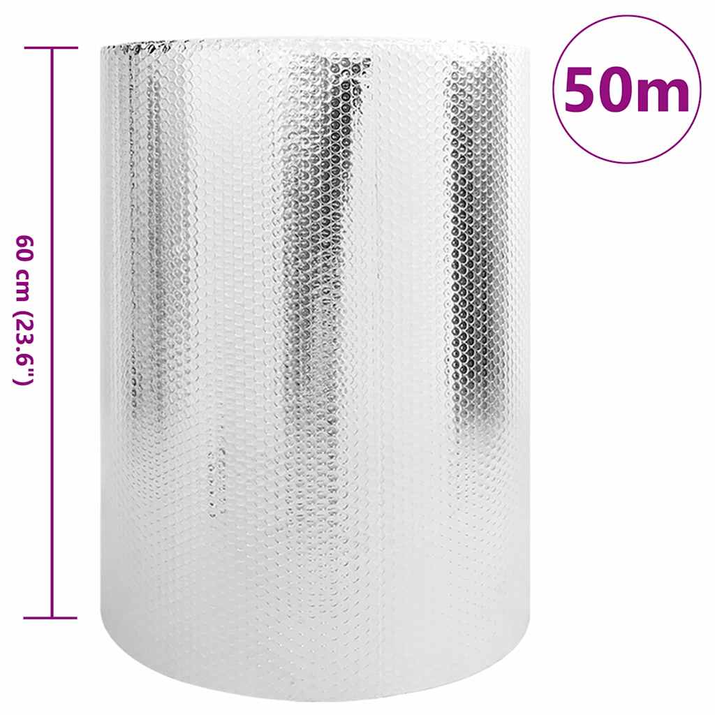 Refletor de calor para radiador Prateado 0.6 x 50 m Alumínio
