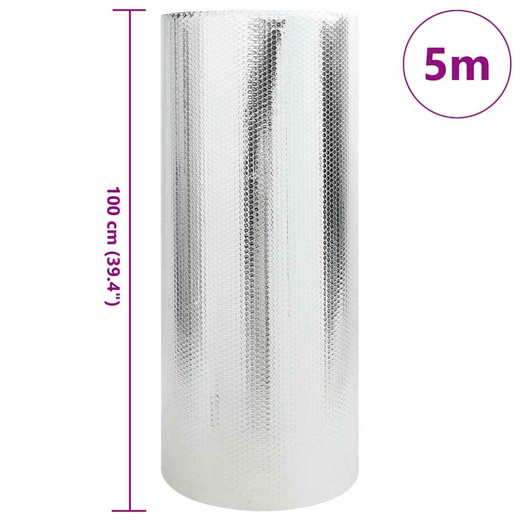 Refletor de calor para radiador Prateado 1 x 5 m Alumínio