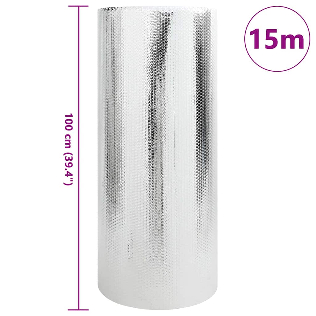 Refletor de calor para radiador Prateado 1 x 15 m Alumínio