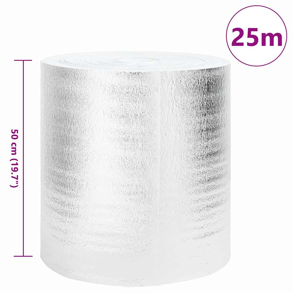 Refletor de calor para radiador Prateado 0.5 x 25 m Alumínio