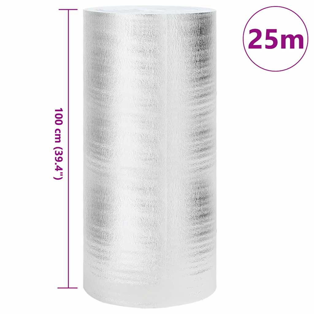 Refletor de calor para radiador Prateado 1 x 25 m Alumínio