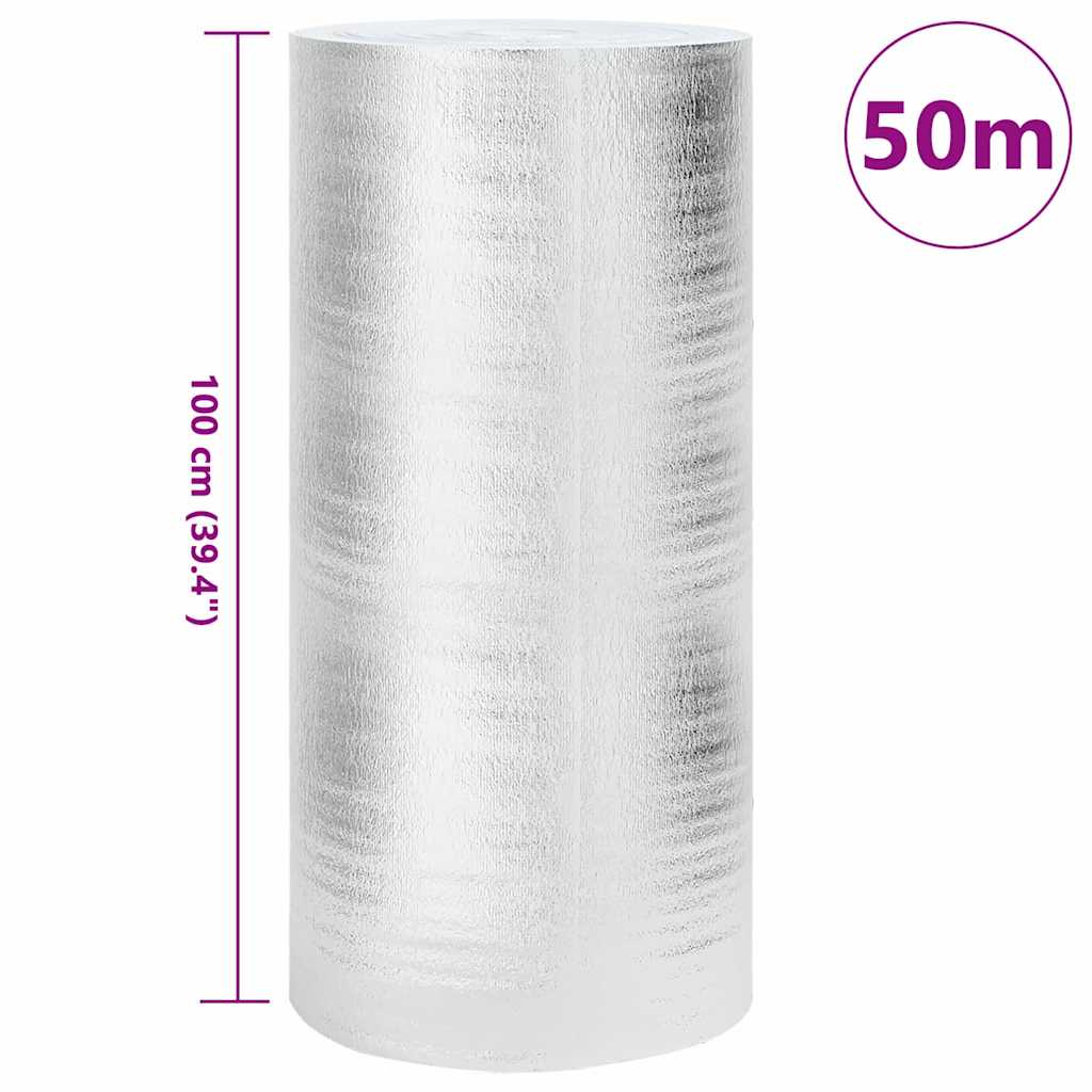 Refletor de calor para radiador Prateado 1 x 50 m Alumínio