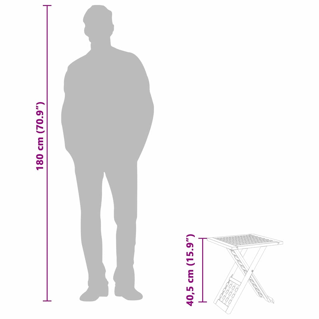 Mesa de centro Castanho 33 x 33 x 40.5 cm