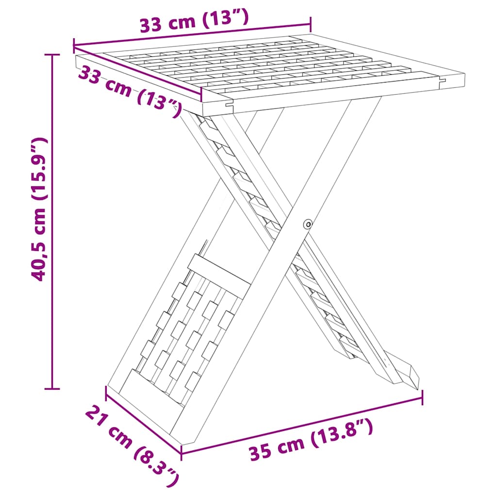 Mesa de centro Castanho 33 x 33 x 40.5 cm