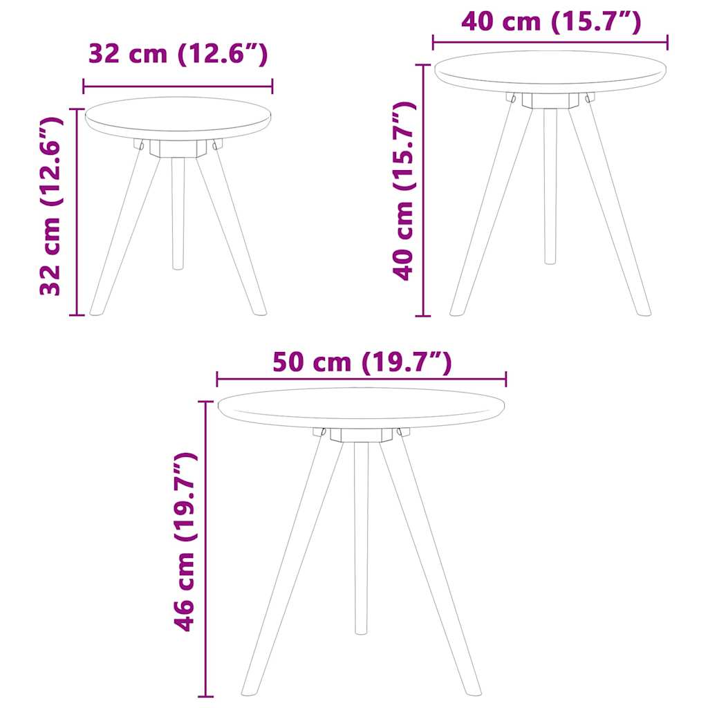 Mesa de centro Castanho 50 x 50 x 46 cm