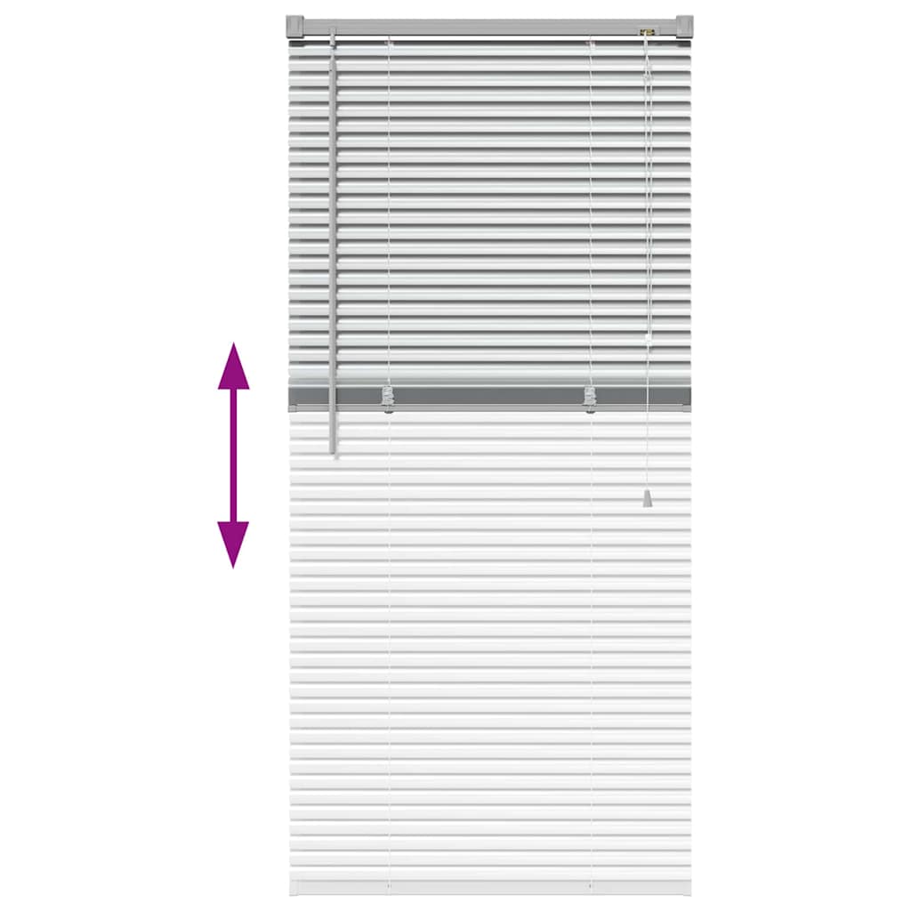 Persiana de Janela com cortinas Manual Prateado Alumínio