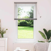 Persiana de Janela com cortinas Manual Prateado Alumínio