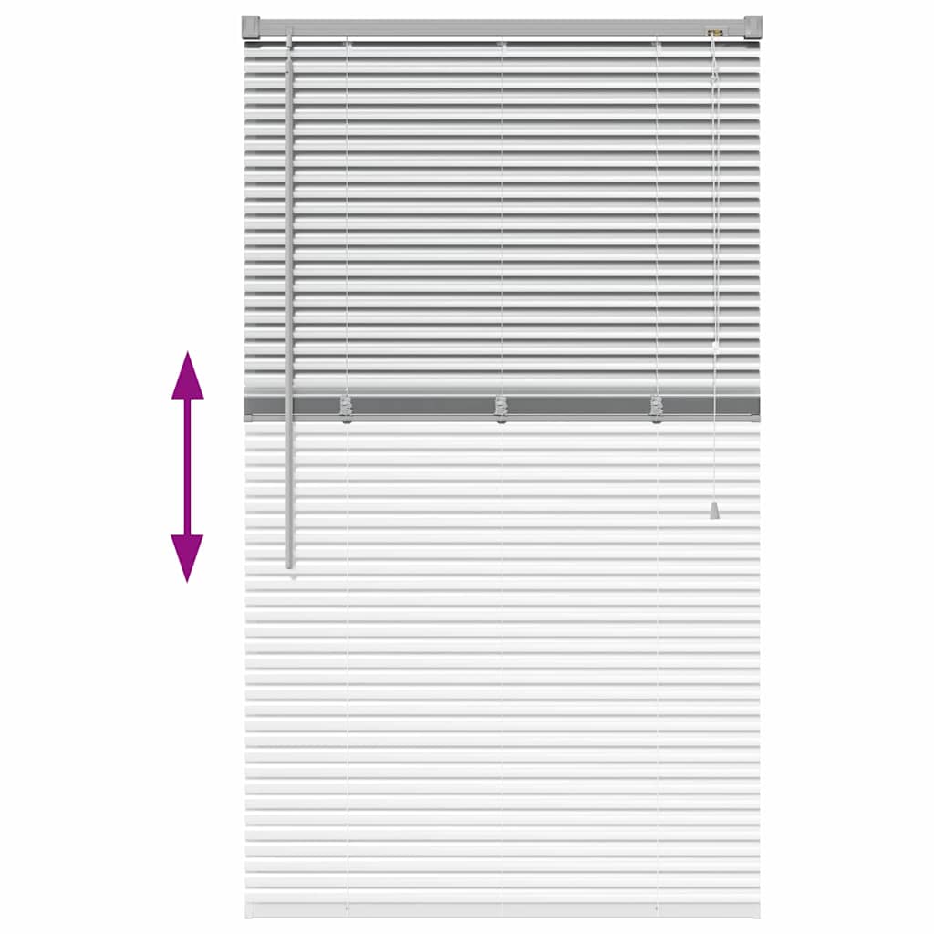 Persiana de Janela com cortinas Manual Prateado Alumínio