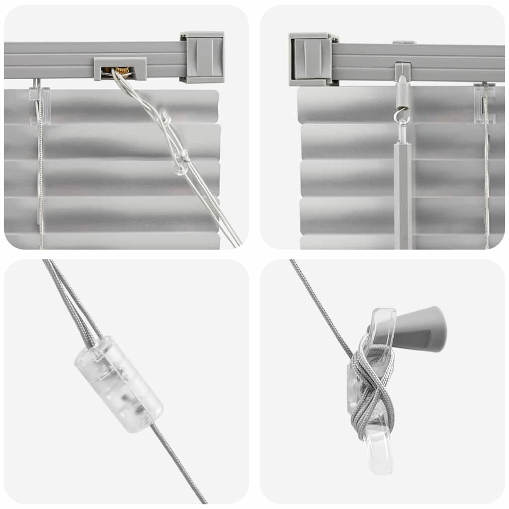 Persiana de Janela com cortinas Manual Prateado Alumínio