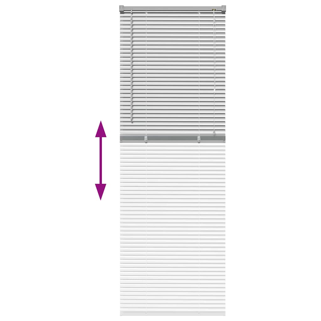 Persiana de Janela com cortinas Manual Prateado Alumínio