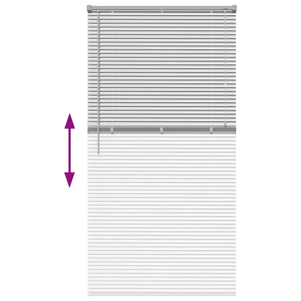 Persiana de Janela com cortinas Manual Prateado Alumínio