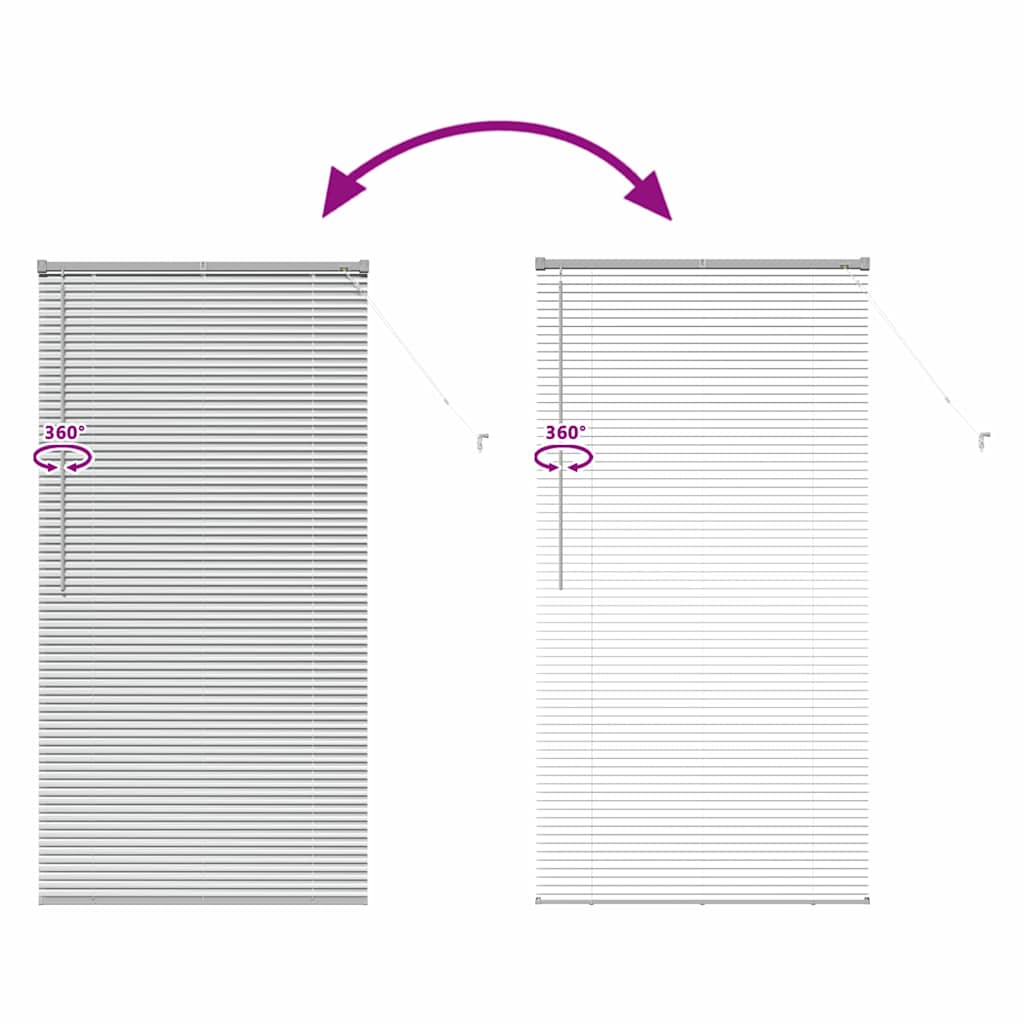 Persiana de Janela com cortinas Manual Prateado Alumínio