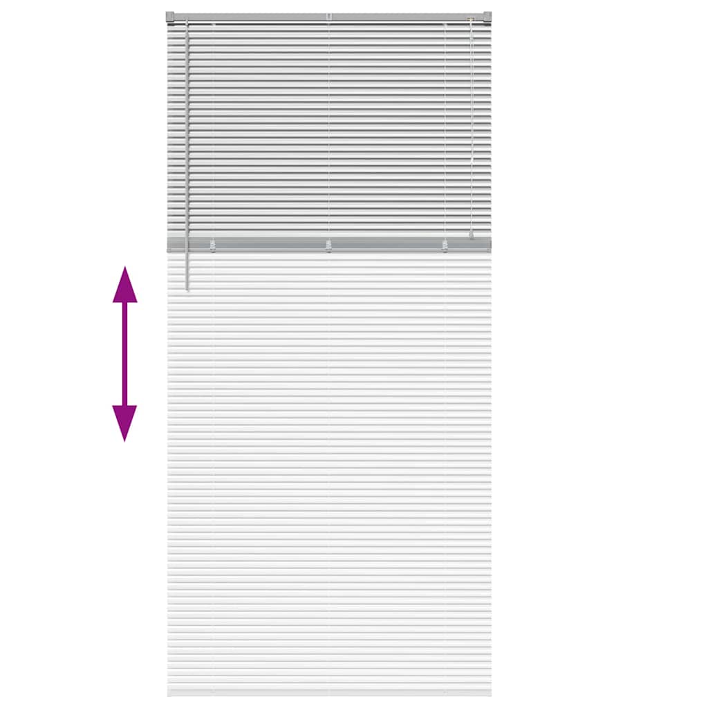 Persiana de Janela com cortinas Manual Prateado Alumínio