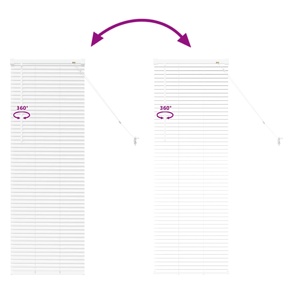 Persiana de Janela com cortinas Manual Branco Alumínio