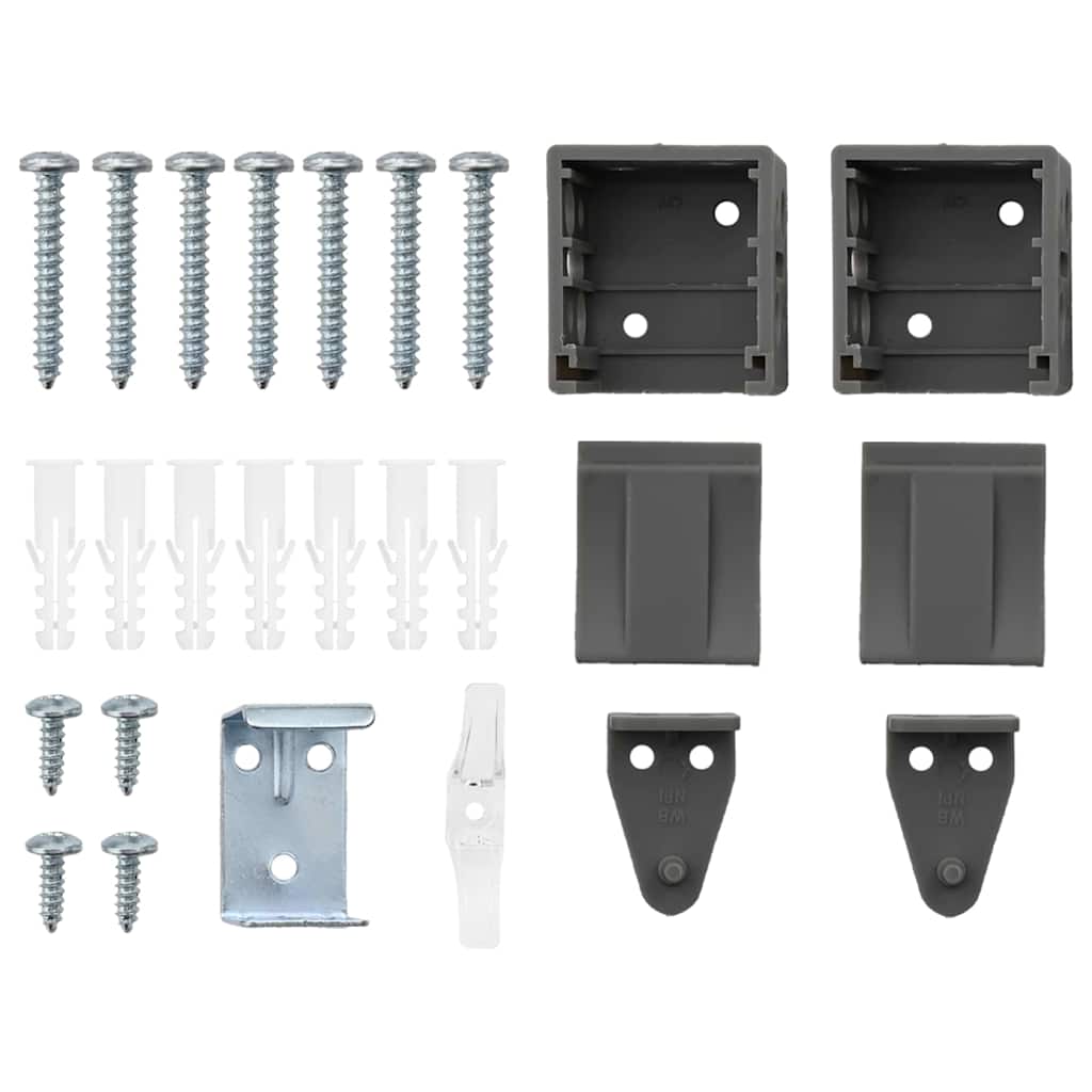 Persiana de Janela com cortinas Manual Cinzento escuro Alumínio